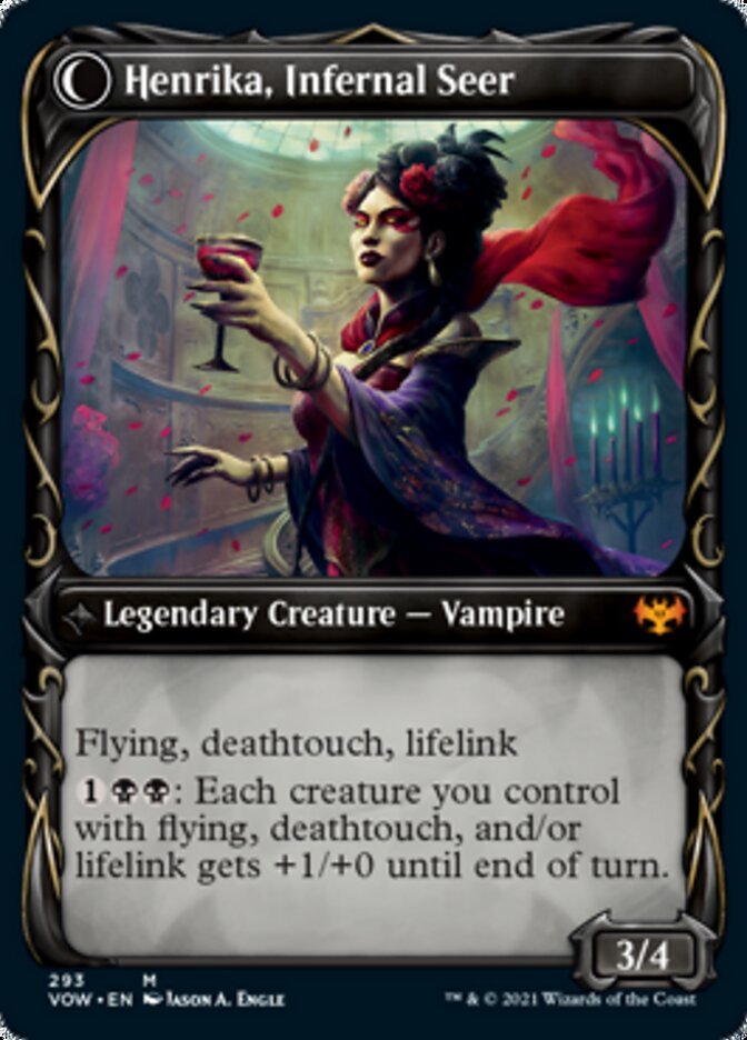 Henrika Domnathi // Henrika, Infernal Seer (Showcase Fang Frame) [Innistrad: Crimson Vow] - Card Brawlers