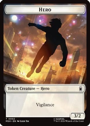 Hero // Robot Villain Double-Sided Token (MSH-2 // 20) - Marvel Super Heroes Foil - Card Brawlers