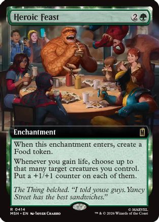 Heroic Feast (Extended Art) (MSH-414) - Marvel Super Heroes Foil - Card Brawlers