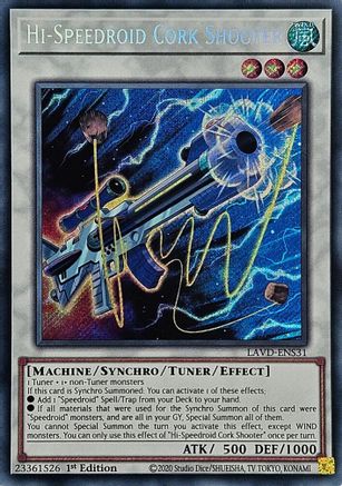 Hi-Speedroid Cork Shooter (Secret Rare) (LAVD-ENS31) - Legendary Arc-V Decks 1st Edition - Card Brawlers