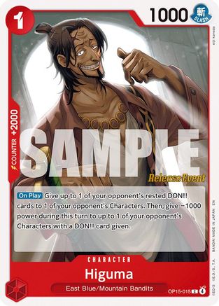 Higuma (OP15-015) - Adventure on Kami's Island Release Event Cards - Card Brawlers