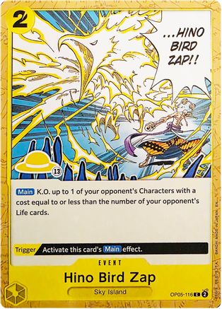Hino Bird Zap (Luffy Deck) (OP05-116) - Set Sail Deck Set - Card Brawlers
