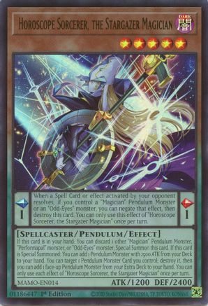 Horoscope Sorcerer, the Stargazer Magician (MAMO-EN014) - Magnificent Monsters 1st Edition - Card Brawlers