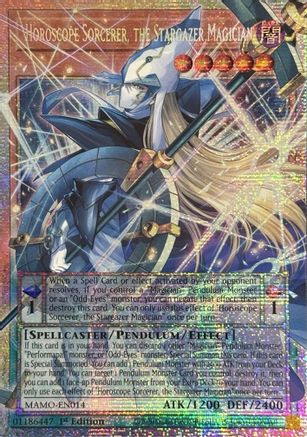 Horoscope Sorcerer, the Stargazer Magician (Starlight Rare) (Extended Art) (MAMO-EN014) - Magnificent Monsters 1st Edition - Card Brawlers