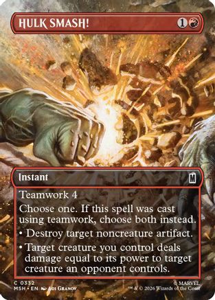 HULK SMASH! (Borderless) (MSH-332) - Marvel Super Heroes Foil - Card Brawlers