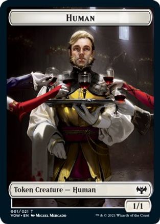 Human (001) // Vampire (016) Double-Sided Token (VOW-1 // 16) - Innistrad: Crimson Vow Foil - Card Brawlers