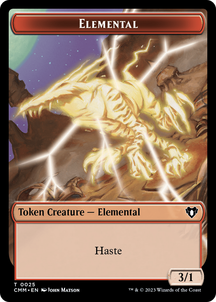 Human Soldier // Elemental (0025) Double - Sided Token [Commander Masters Tokens] - Card Brawlers