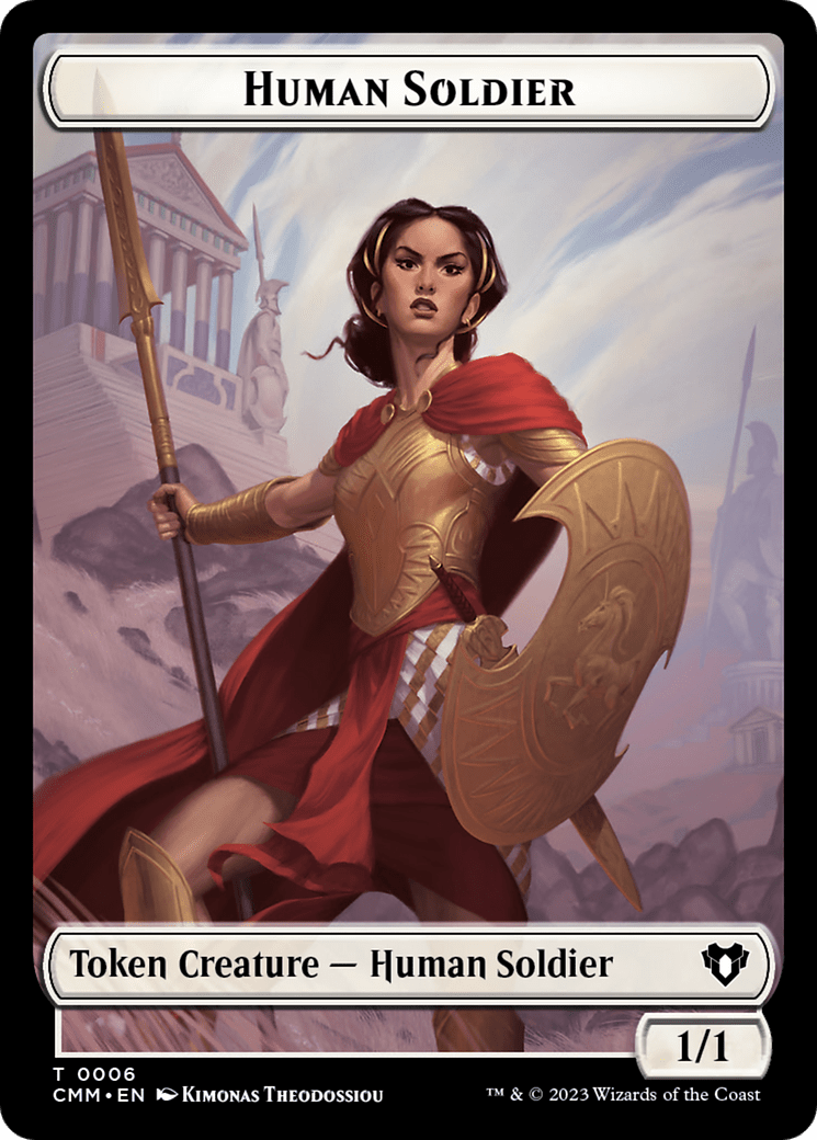 Human Soldier // Elemental (0025) Double - Sided Token [Commander Masters Tokens] - Card Brawlers