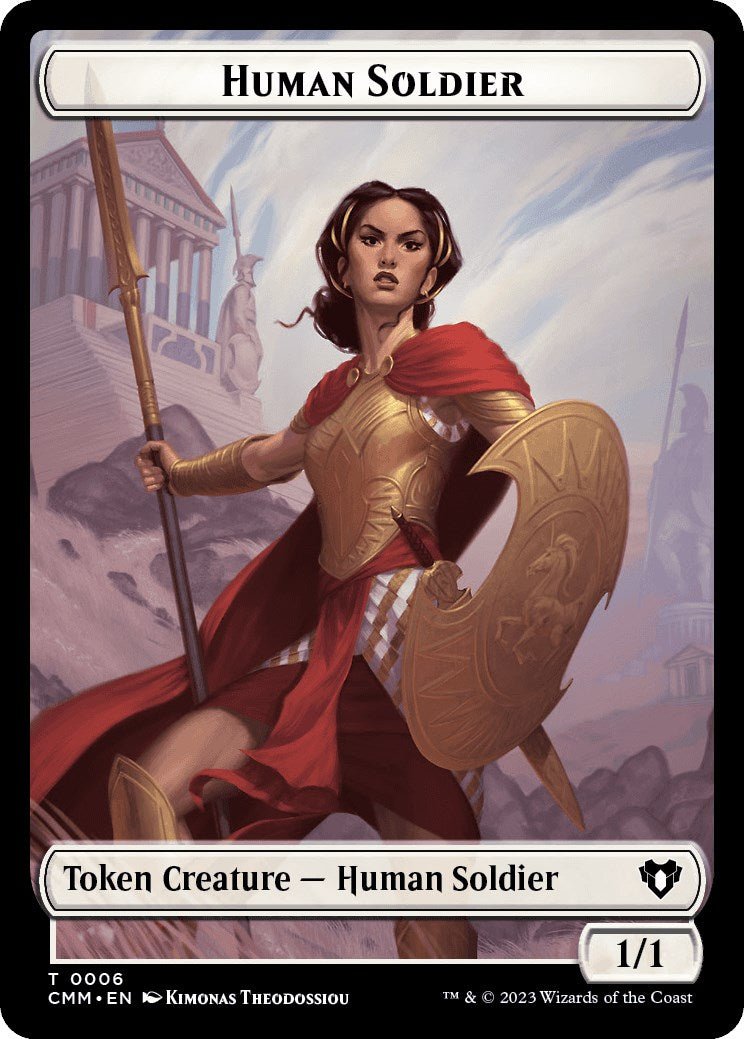 Human Soldier // Emblem - Teferi, Temporal Archmage Double - Sided Token [Commander Masters Tokens] - Card Brawlers