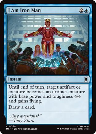 I Am Iron Man (MSH-058) - Marvel Super Heroes Foil - Card Brawlers