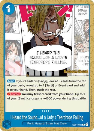 I Heard the Sound...of a Lady's Teardrops Falling (EB04-029) - The Azure Sea's Seven Release Event Cards - Card Brawlers
