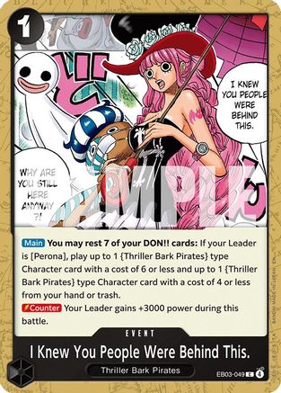 I Knew You People Were Behind This. (EB03-049) - Extra Booster: One Piece Heroines Edition - Card Brawlers