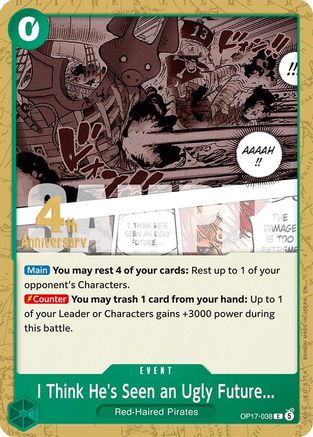 I Think He's Seen an Ugly Future... (OP17-038) - The World's Strongest Warriors Release Event Cards - Card Brawlers