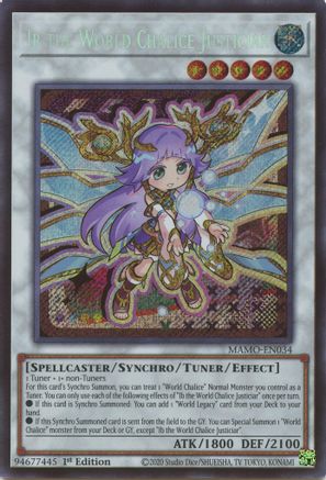Ib the World Chalice Justiciar (Secret Rare) (MAMO-EN034) - Magnificent Monsters 1st Edition - Card Brawlers