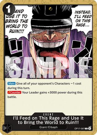 I'll Feed on This Rage and Use It to Bring the World to Ruin!!! (OP17-097) - The World's Strongest Warriors - Card Brawlers