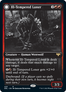 Ill - Tempered Loner // Howlpack Avenger [Innistrad: Double Feature] - Card Brawlers