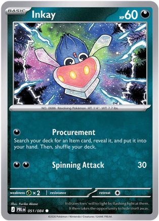 Inkay (051/null) - Reverse Holofoil [ME05 Pitch Black] - Card Brawlers