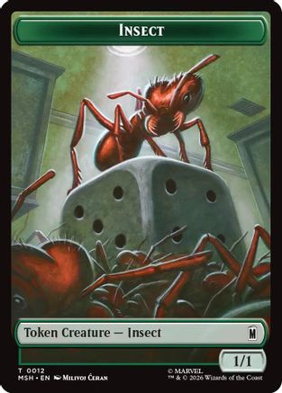 Insect // Clue Double-Sided Token (MSH-12 // 17) - Marvel Super Heroes Foil - Card Brawlers