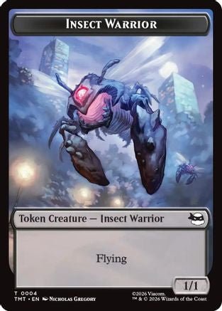 Insect Warrior // Food Double-Sided Token (TMT-4 // 8) - Teenage Mutant Ninja Turtles - Card Brawlers