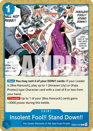 Insolent Fool!! Stand Down!! (EB03-029) - Extra Booster: One Piece Heroines Edition - Card Brawlers