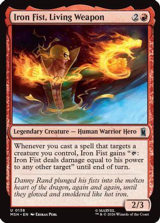 Iron Fist, Living Weapon (MSH-138) - Marvel Super Heroes Foil - Card Brawlers