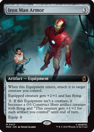 Iron Man Armor (Extended Art) (MSH-427) - Marvel Super Heroes Foil - Card Brawlers