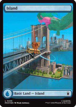 Island (0435) (Surge Foil) (MSH-435) - Marvel Super Heroes Foil - Card Brawlers