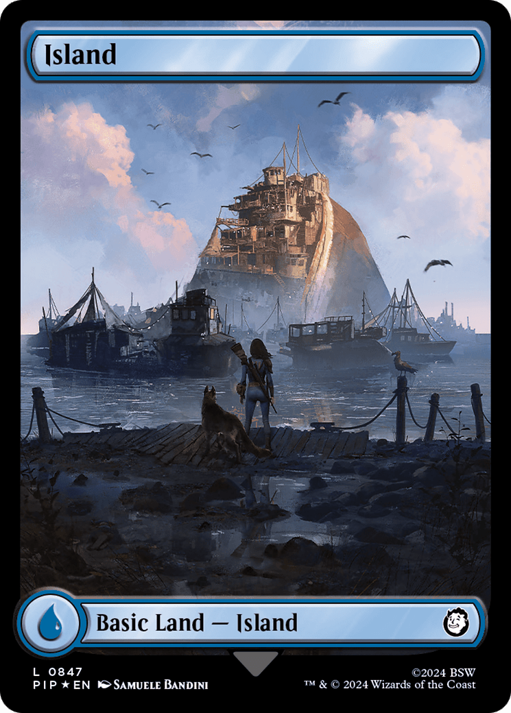 Island (0847) (Surge Foil) [Fallout] - Card Brawlers