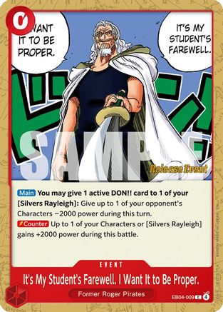 It's My Student's Farewell. I Want It to Be Proper. (EB04-009) - Adventure on Kami's Island Release Event Cards - Card Brawlers