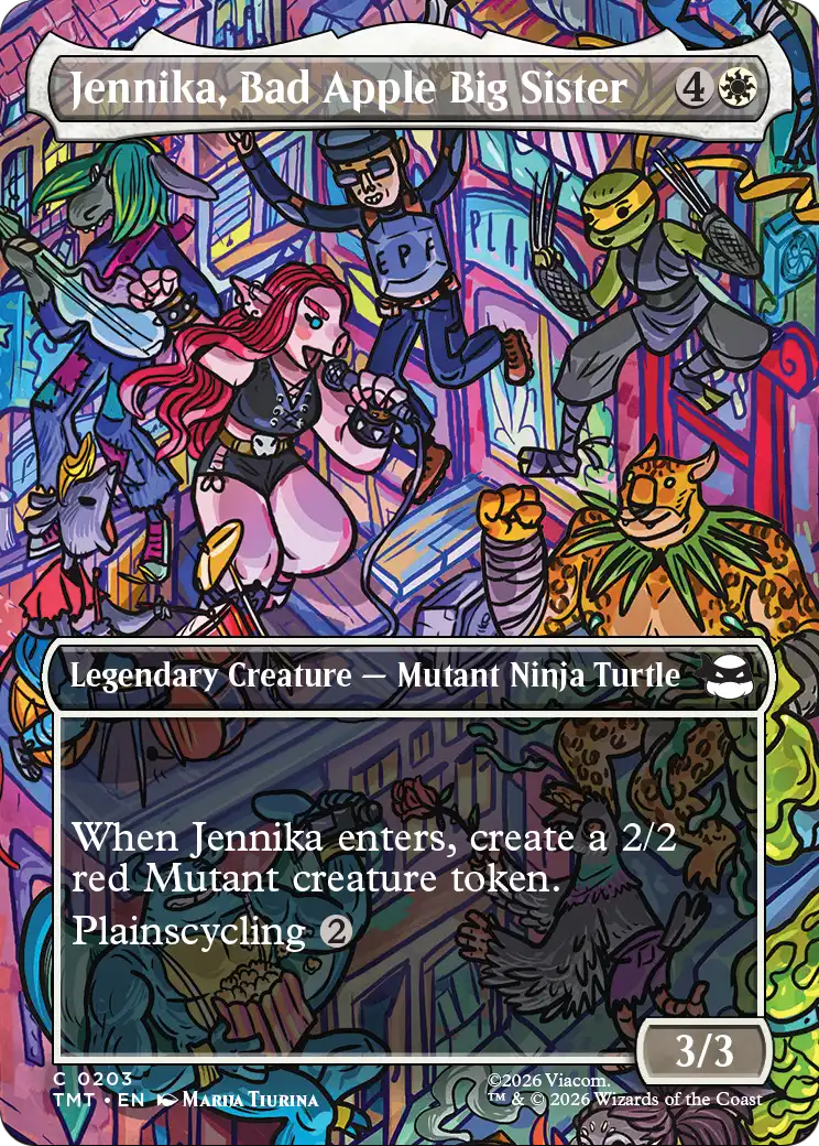 Jennika, Bad Apple Big Sister (Borderless) (TMT-203) - Teenage Mutant Ninja Turtles (Borderless) - Card Brawlers