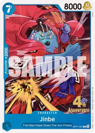 Jinbe (051) (OP17-051) - The World's Strongest Warriors Release Event Cards - Card Brawlers