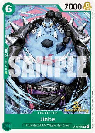 Jinbe (OP13-029) - Carrying On His Will: 3rd Anniversary Tournament Cards - Card Brawlers