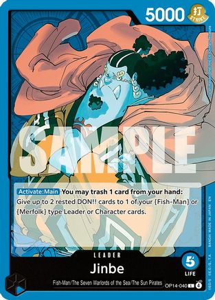 Jinbe - OP14-040 (OP14-040) - The Azure Sea's Seven - Card Brawlers