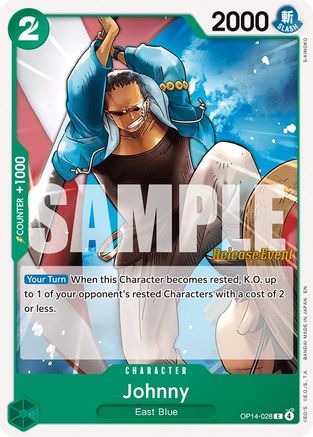 Johnny (OP14-028) - The Azure Sea's Seven Release Event Cards - Card Brawlers
