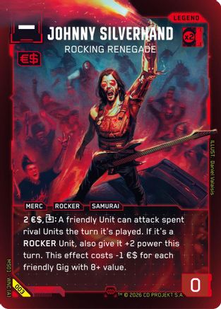 Johnny Silverhand - Rocking Renegade (Secret) (003) - Welcome to Night City Retail Foil - Card Brawlers