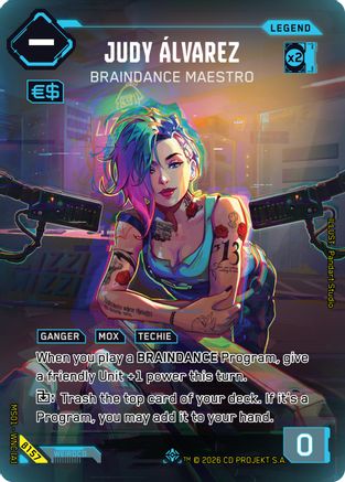 Judy Alvarez - Braindance Maestro (ILegend) (B157) - Welcome to Night City Beta Foil - Card Brawlers