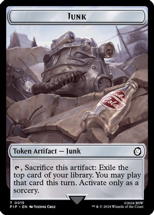 Junk // Soldier (0004) Double-Sided Token (PIP-15 // 4) - Universes Beyond: Fallout Foil - Card Brawlers
