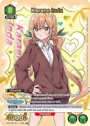 Karane Inda (046) (R*) (Box Topper Gold Foil) (UE21BT/RLY-1-046) - UE21BT The 100 Girlfriends Who Really Really Really Really REALLY Love You Foil - Card Brawlers
