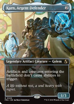 Karn, Argent Defender (Borderless) (FRA-320) - Reality Fracture - Card Brawlers