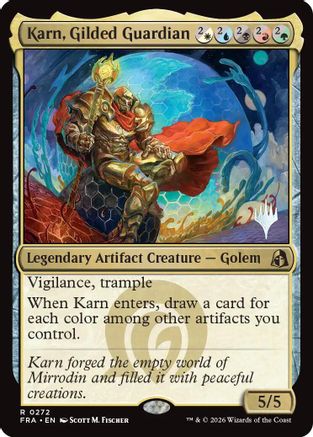 Karn, Gilded Guardian (PPFRA-272) - Promo Pack: Reality Fracture - Card Brawlers