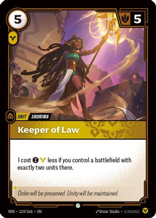 Keeper of Law (119/166) - Vendetta Foil - Card Brawlers
