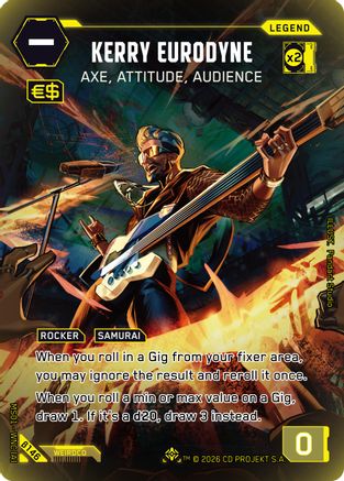Kerry Eurodyne - Axe, Attitude, Audience (ILegend) (B146) - Welcome to Night City Beta Foil - Card Brawlers