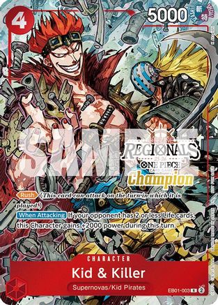 Kid & Killer (Offline Regional Champion Card Set 2025 Vol.2) (EB01-003) - One Piece Promotion Cards Foil - Card Brawlers
