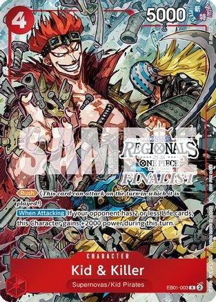 Kid & Killer (Online Regional Finalist Card Set 2025 Vol.2) (EB01-003) - One Piece Promotion Cards Foil - Card Brawlers