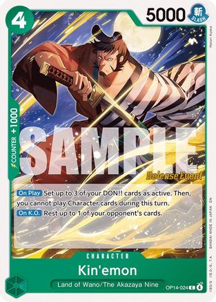 Kin'emon (OP14-024) - The Azure Sea's Seven Release Event Cards - Card Brawlers