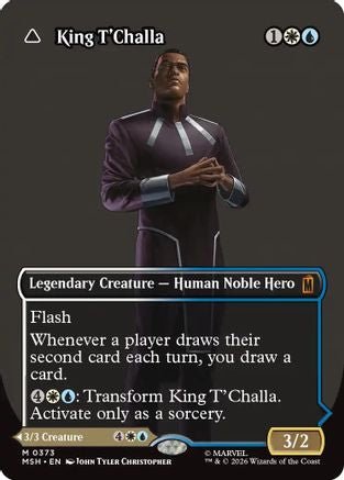 King T'Challa (Borderless) (0373) (MSH-373) - Marvel Super Heroes Foil - Card Brawlers