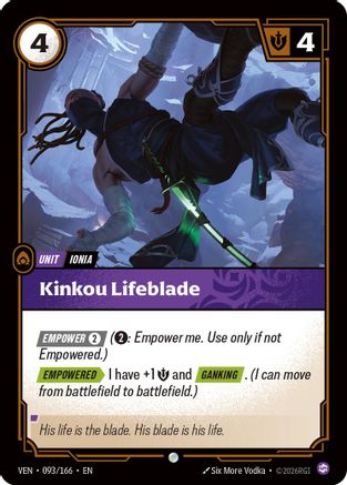 Kinkou Lifeblade (093/166) - Vendetta Foil - Card Brawlers