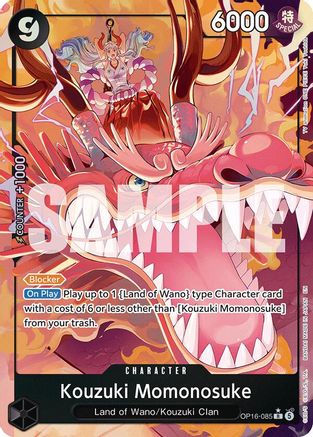 Kouzuki Momonosuke (085) (Alternate Art) (OP16-085) - The Time of Battle Foil - Card Brawlers