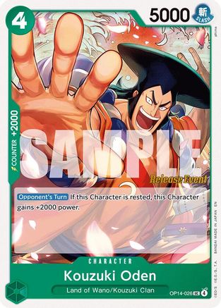 Kouzuki Oden (OP14-026) - The Azure Sea's Seven Release Event Cards - Card Brawlers