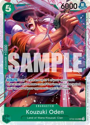 Kouzuki Oden (ST32-002) - Starter Deck 32: GREEN Roronoa Zoro Foil - Card Brawlers